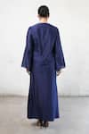 Buy_Saksham & Neharicka_Navy Cotton, Silk Applique Keyhole Neck Blue Co-ord Set _Online_at_Aza_Fashions