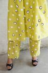 Shop_Saksham & Neharicka_Lime Cotton, Silk Embroidery Round Neck Hand Kurta Set _Online_at_Aza_Fashions