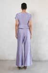 Shop_Saksham & Neharicka_Purple Brocade Embroidery Round Neck Hand Co-ord Set _at_Aza_Fashions
