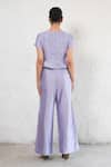 Saksham & Neharicka_Purple Brocade Embroidery Round Neck Hand Co-ord Set _at_Aza_Fashions