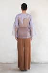 Shop_Saksham & Neharicka_Purple Silk Organza Embroidery Round Neck Hand Top _at_Aza_Fashions