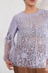 Shop_Saksham & Neharicka_Purple Silk Organza Embroidery Round Neck Hand Top _Online_at_Aza_Fashions