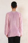 Shop_Saksham & Neharicka_Purple Cotton, Silk Embroidery Collared Hand Shirt _at_Aza_Fashions