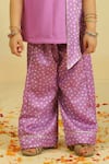 Buy_Pankhuri By Priyanka_Purple Modal, Satin Bandhani Top And Palazzo Set _Online_at_Aza_Fashions