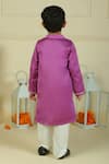 Shop_Pankhuri By Priyanka_Purple Modal, Satin Bandhani Kurta And Pyjama Set _at_Aza_Fashions