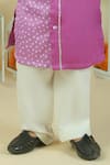 Buy_Pankhuri By Priyanka_Purple Modal, Satin Bandhani Kurta And Pyjama Set _Online_at_Aza_Fashions