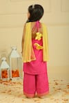 Shop_Pankhuri By Priyanka_Pink Chanderi Tassels Rani Halter Tunic And Straight Pants Set _at_Aza_Fashions