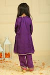 Shop_Pankhuri By Priyanka_Purple Modal, Satin Lace Embellished Kurta Set _at_Aza_Fashions