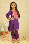 Pankhuri By Priyanka_Purple Modal, Satin Lace Embellished Kurta Set _Online_at_Aza_Fashions
