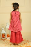 Shop_Pankhuri By Priyanka_Red Modal, Satin Sequins Bandhani Gharara Set _at_Aza_Fashions