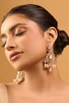 Buy_Nazaakat By Samara Singh_Pink Zari Kundan Brass Earrings _at_Aza_Fashions