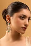Nazaakat By Samara Singh_Green Zari Kundan Brass Earrings _Online_at_Aza_Fashions
