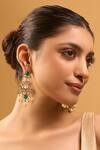 Buy_Nazaakat By Samara Singh_Green Zari Kundan Brass Earrings _Online_at_Aza_Fashions