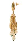 Shop_Nazaakat By Samara Singh_Green Zari Kundan Brass Earrings _Online_at_Aza_Fashions