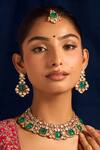 Buy Nazaakat By Samara Singh Mint Zari Kundan Green Jewelry Set at Aza Fashions Buy_Nazaakat By Samara Singh_Mint Zari Kundan Green Jewelry Set _at_Aza_Fashions