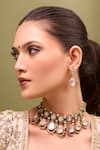 Nazaakat By Samara Singh_Green Zari Kundan And Ruby Necklace Set _at_Aza_Fashions