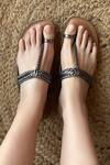 Buy_Sandalwali_Gray Gunmetal And Tan Leather Sandals _Online_at_Aza_Fashions