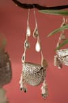 Shop_Bhavna Kumar_Gold Beads, Mirrors Metal Mini Bag _at_Aza_Fashions