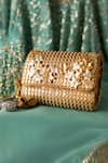 Buy_Bhavna Kumar_Gold Gota Patti, Sequins Embellished Clutch _Online_at_Aza_Fashions