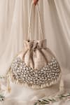 Shop_Bhavna Kumar_Gold Embroidery, Beads Kundan Embellished Potli Bag _Online_at_Aza_Fashions