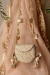 Bhavna Kumar_White Beads, Mirrors Pearl Metal Mini Bag _Online_at_Aza_Fashions