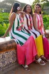 Buy_Prachi Kamat_Green Modal, Satin Embroidery Round Neck And White Floral Dress _Online_at_Aza_Fashions