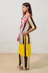 Buy_Prachi Kamat_Brown Modal, Satin Embroidery Round Neck Striped Designer Kurta Pant Set _Online_at_Aza_Fashions