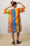 Shop_Prachi Kamat_Multi Color Poplin Round Neck Multicolor Designer Dress _at_Aza_Fashions