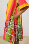 Shop_Prachi Kamat_Multi Color Poplin Round Neck Multicolor Designer Dress _Online_at_Aza_Fashions
