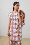 Prachi Kamat_Multi Color Poplin Round Neck Multicolor Printed Kurta And Palazzo Set _Online_at_Aza_Fashions