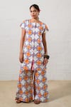 Buy_Prachi Kamat_Multi Color Poplin Round Neck Multicolor Printed Kurta And Palazzo Set _at_Aza_Fashions