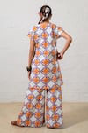 Shop_Prachi Kamat_Multi Color Poplin Round Neck Multicolor Printed Kurta And Palazzo Set _at_Aza_Fashions