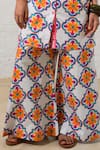 Shop_Prachi Kamat_Multi Color Poplin Round Neck Multicolor Printed Kurta And Palazzo Set _Online_at_Aza_Fashions