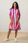 Buy_Prachi Kamat_Poplin Collared Multicolor Designer Dress _at_Aza_Fashions