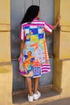 Shop_Prachi Kamat_Poplin Collared Multicolor Designer Dress _at_Aza_Fashions