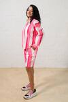 Prachi Kamat_Pink Poplin Collared Striped Top And Shorts Set _Online_at_Aza_Fashions