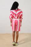 Shop_Prachi Kamat_Pink Poplin Collared Striped Top And Shorts Set _at_Aza_Fashions