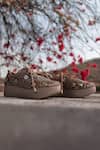Shop_Shiveen Shiveen_Gold Vesper Embroidered Designer Sneakers _at_Aza_Fashions