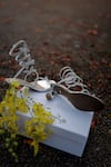 Shiveen Shiveen_Silver Bows Designer Serenette Heels _Online_at_Aza_Fashions
