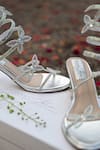 Shiveen Shiveen_Silver Bows Designer Serenette Heels _at_Aza_Fashions