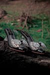 Shop_Shiveen Shiveen_Black Rhinestones Designer Nocturna Heels _Online_at_Aza_Fashions