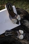Shop_Shiveen Shiveen_Black Rhinestones Designer Nocturna Heels _at_Aza_Fashions