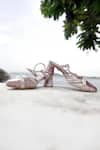 Shop_Shiveen Shiveen_Purple Rhinestones Duchess Mules With Straps _at_Aza_Fashions