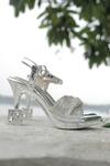 Shop_Shiveen Shiveen_Silver Rhinestones Designer Bellezza Heels _at_Aza_Fashions