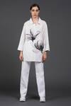 Shop_Samant Chauhan_White Cotton Collared Dark Petal Shirt _at_Aza_Fashions