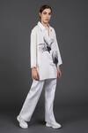 Samant Chauhan_White Cotton Collared Dark Petal Shirt _Online_at_Aza_Fashions
