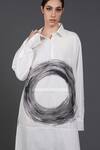 Shop_Samant Chauhan_White Cotton Collared Artist Circle Shirt _Online_at_Aza_Fashions