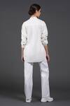 Shop_Samant Chauhan_White Cotton Mandarin Collar Graphic Stroke Shirt _at_Aza_Fashions