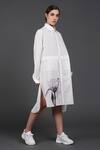 Buy_Samant Chauhan_White Cotton Collared Mono Tulip Shirt Dress _Online_at_Aza_Fashions