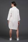 Shop_Samant Chauhan_White Cotton Collared Raw Form Designer Shirt Dress _at_Aza_Fashions